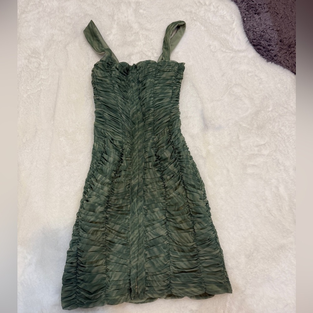 house of cb green cate mini dress